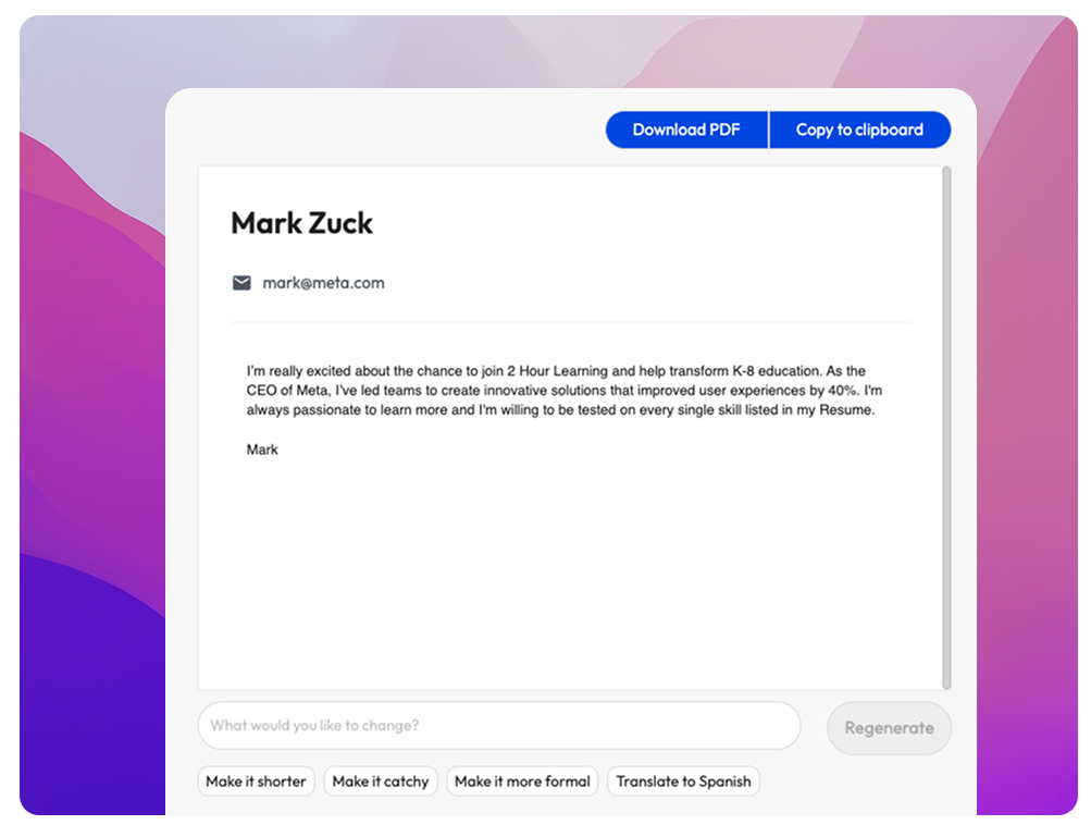 AI Cover Letter
